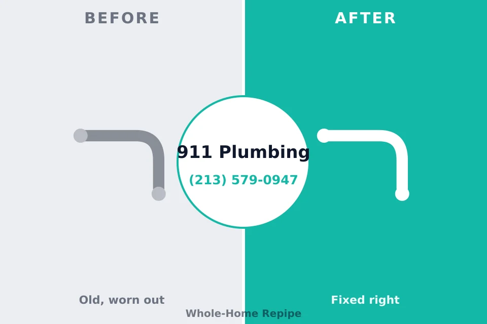 Before and after: plumbing repair East Ridge, TN